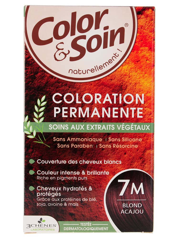 Les 3 Chênes Color & Soin Coloration Permanente Extraits Végétaux Sans Ammoniaque - Coloration : Blond Acajou : 7M