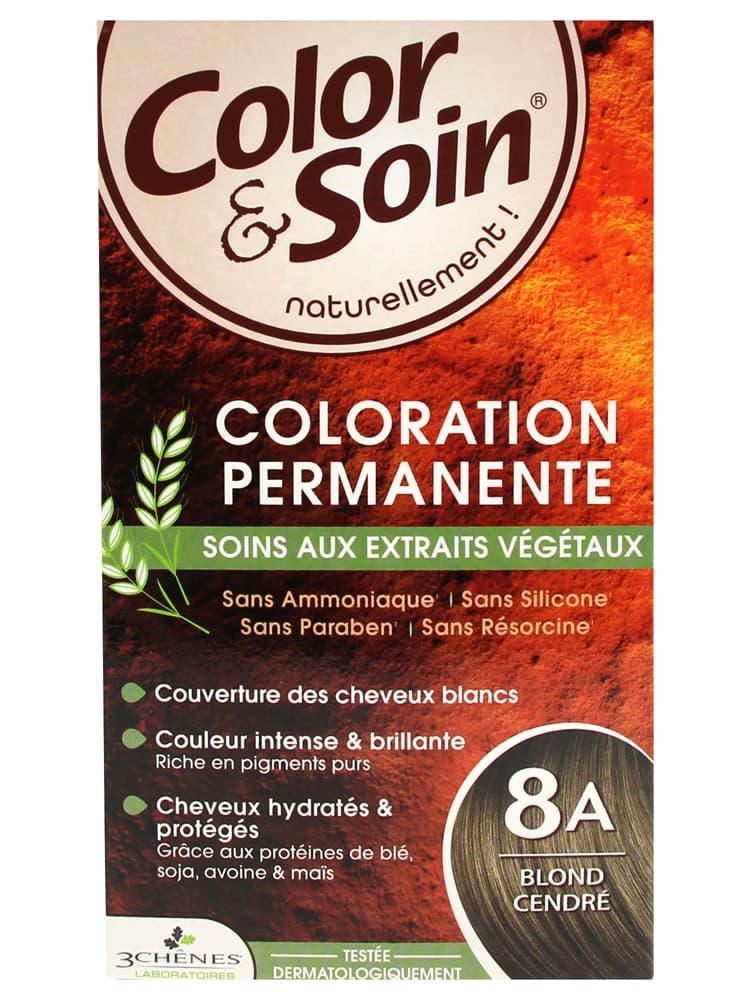 Les 3 Chênes Color & Soin Coloration Permanente Extraits Végétaux Sans Ammoniaque - Coloration : Blond Cendré : 8A