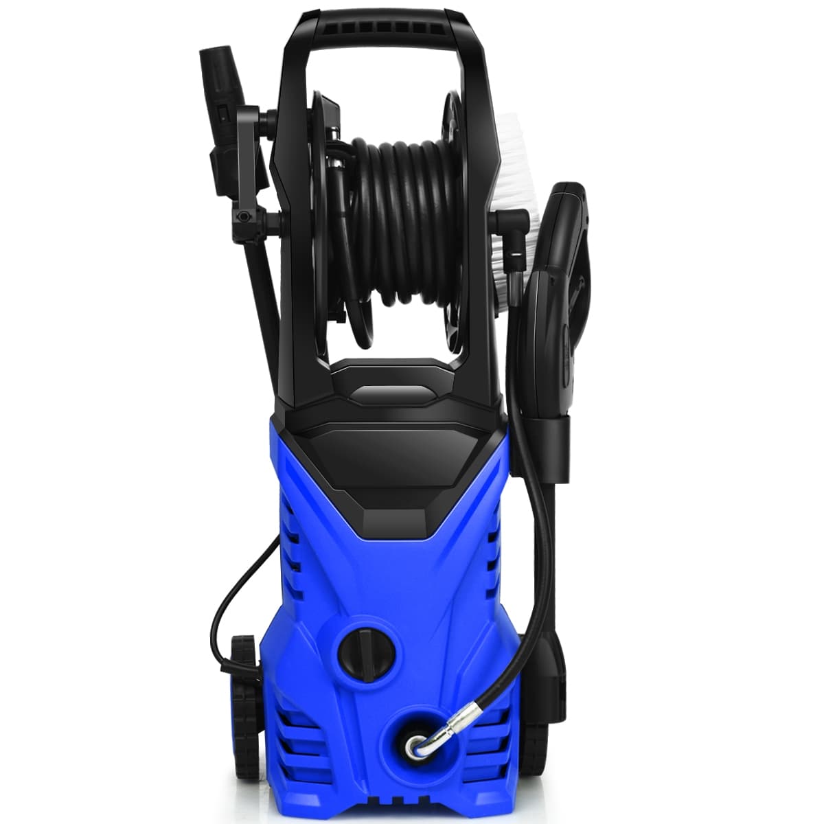 CostwayNettoyeur Haute Pression 1500W 140Bar 300L/H avec 1 Buse Lotus et 1 Buse Haute Pression Accessoires 27x27x68cm Bleu